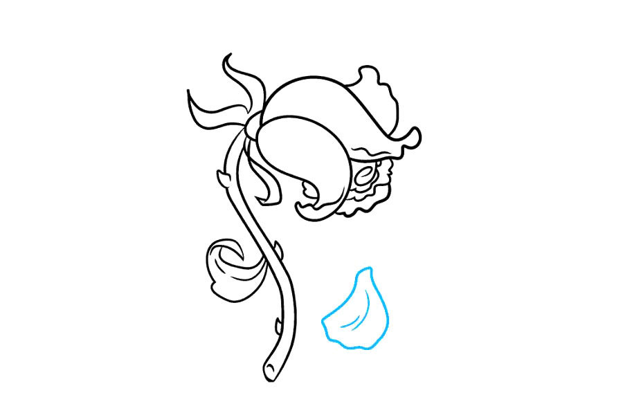 如何画凋谢的玫瑰花简笔画