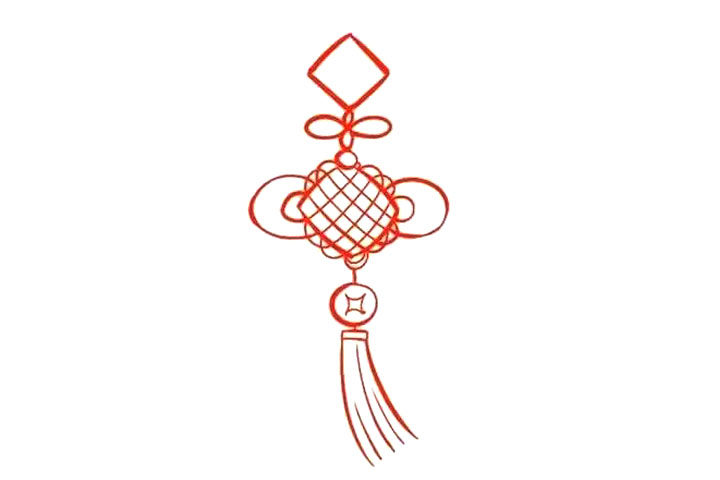 漂亮中国结喜庆中国年简笔画画法