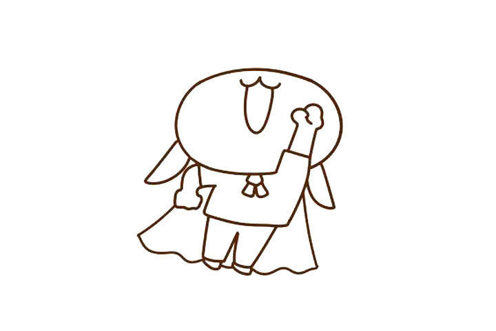 四步画出超人兔斯基简笔画