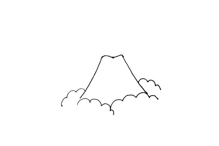 火山爆发简笔画画法步骤