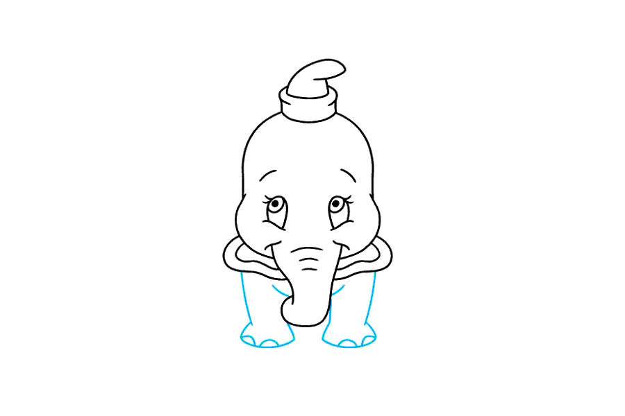 如何画小飞象简笔画步骤