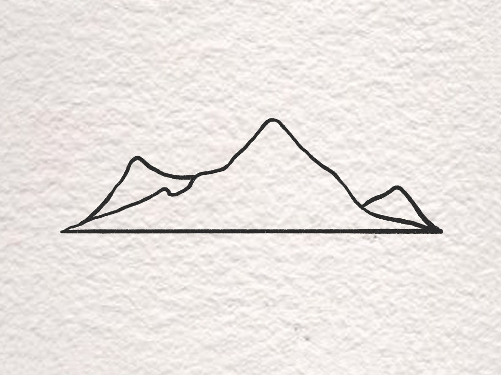 两种简单的山川简笔画画法
