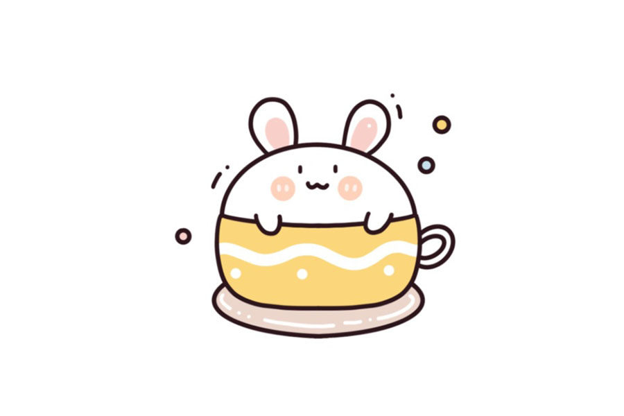 美食饮品主题简笔画超萌咖啡简笔画