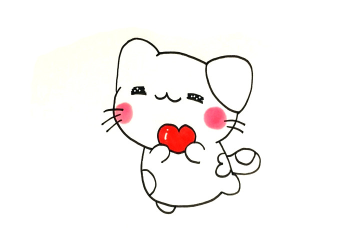 如何画一只可爱的小猫咪简笔画步骤