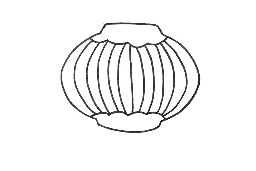 大红灯笼怎么画