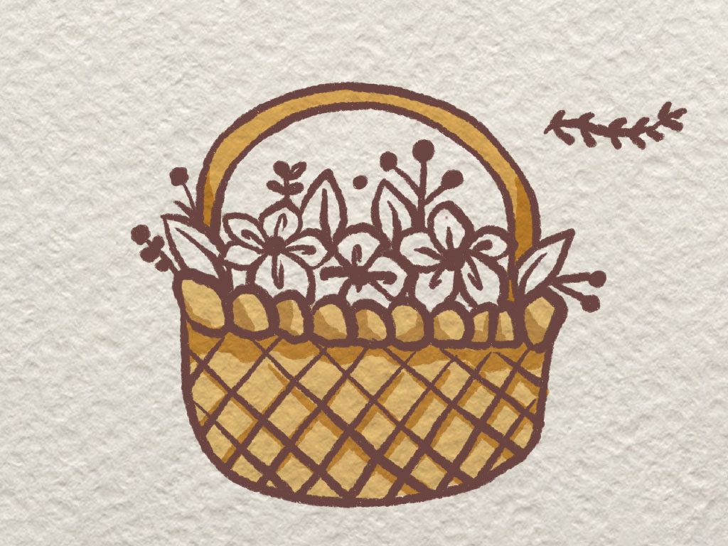 一篮鲜花简笔画画法步骤