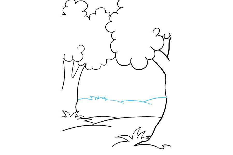 卡通森林简笔画的画法