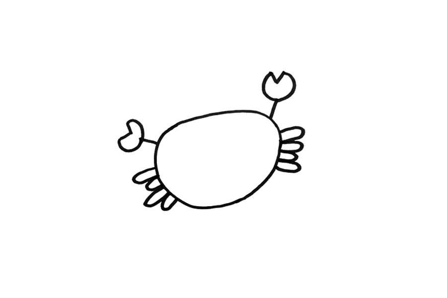一步一步学画可爱螃蟹