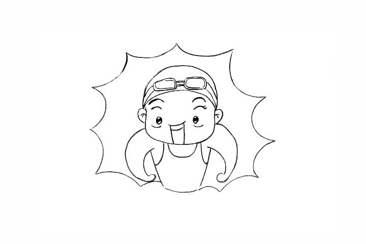 洪荒之力美少女傅园慧简笔画