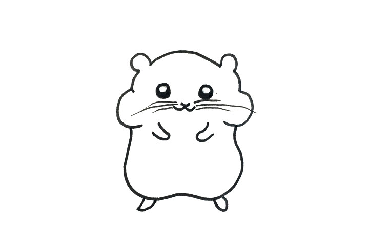 简单可爱的仓鼠简笔画画法