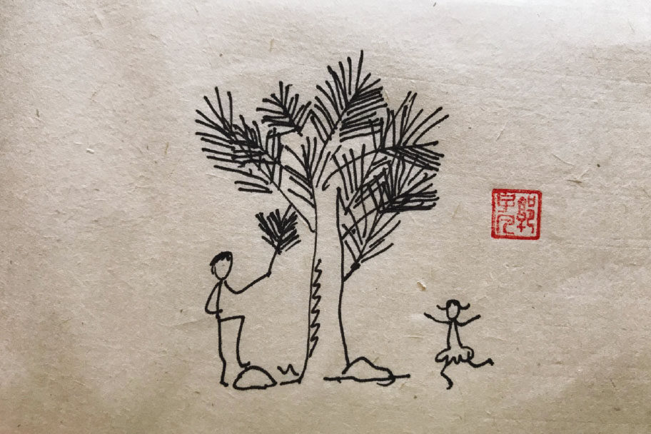 生机勃勃春天风景简笔画图片