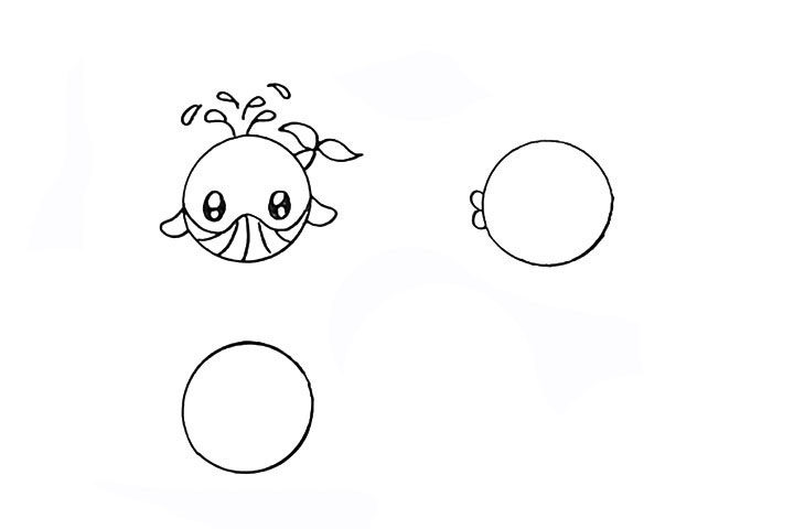 用圆形画海洋动物简笔画