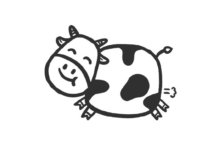 简单可爱的奶牛简笔画
