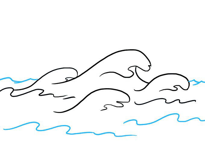 海浪怎么画