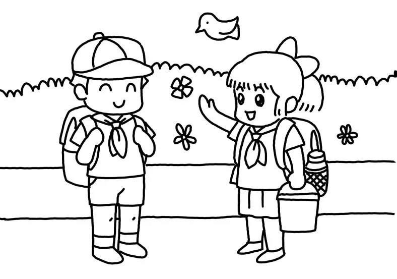 一起来画开学季简笔画吧