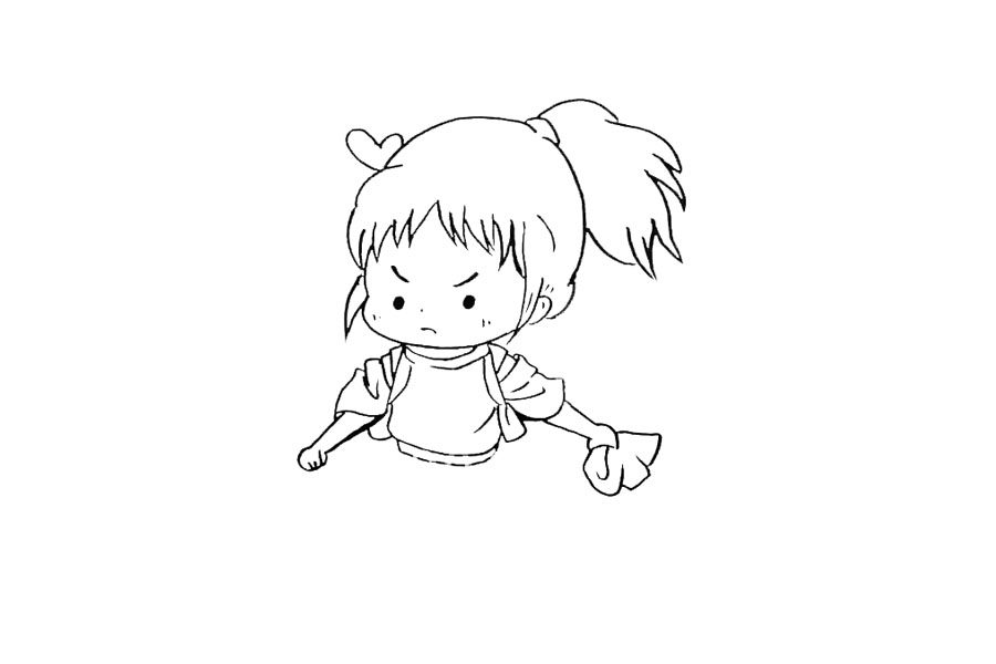 Q版柊瑠美简笔画画法步骤