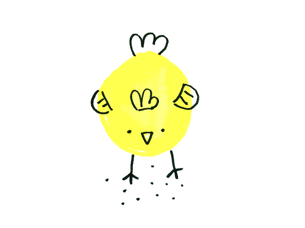 可爱的小鸡涂鸦简笔画