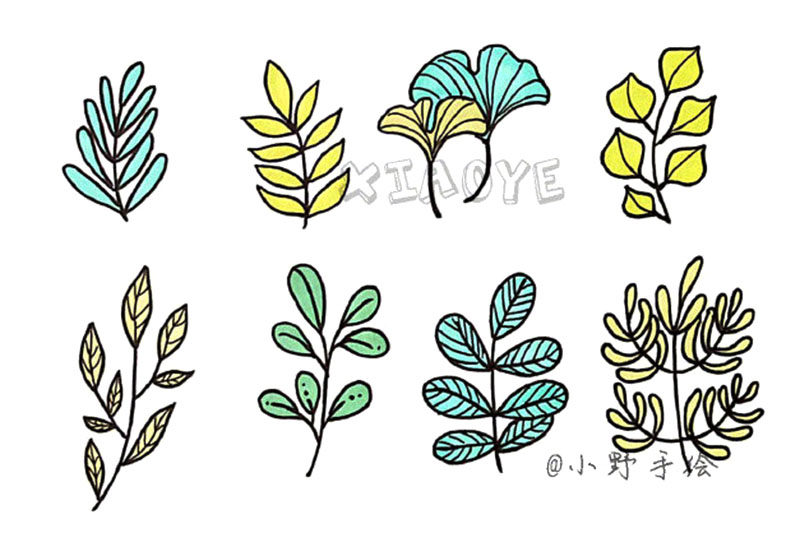 草长莺飞 春天漂亮的花草简笔画图片