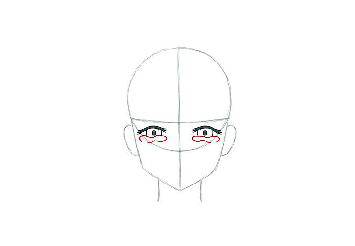 画短发女孩漫画-害怕表情的画法