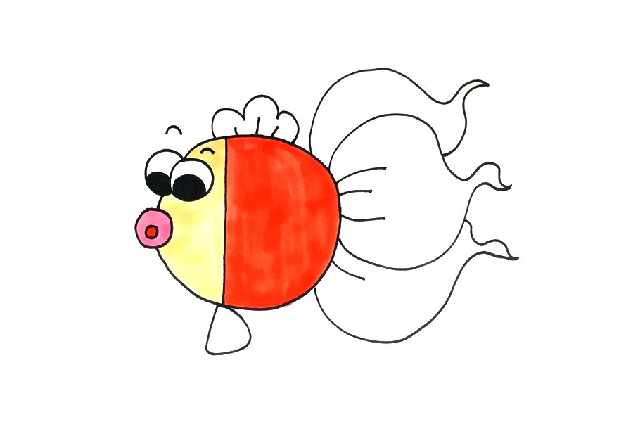 简单漂亮的金鱼怎么画
