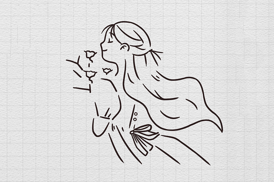 美少女头像简笔画怎么画