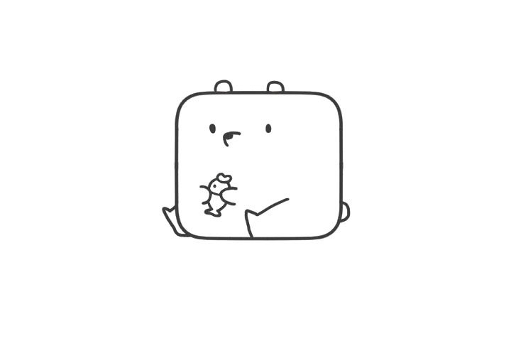 用方块画的可爱北极熊简笔画画法步骤
