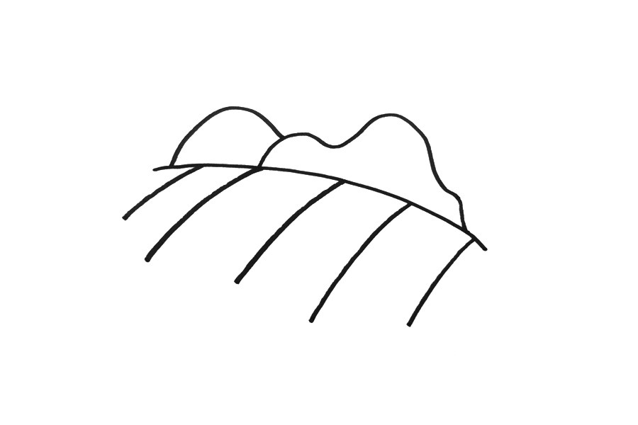 秋天郊外风景简笔画
