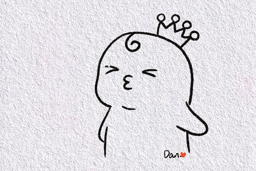 爱你么么哒可爱表情简笔画画法