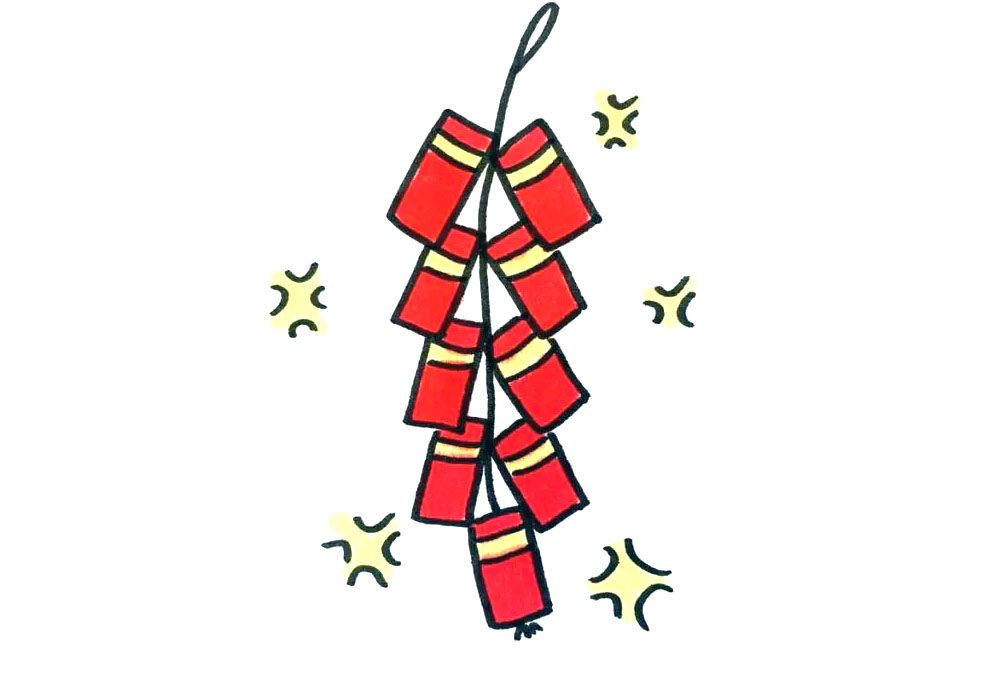 鞭炮怎么画