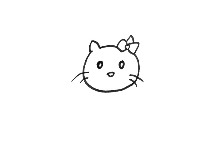 怎么画可爱的小猫简笔画步骤