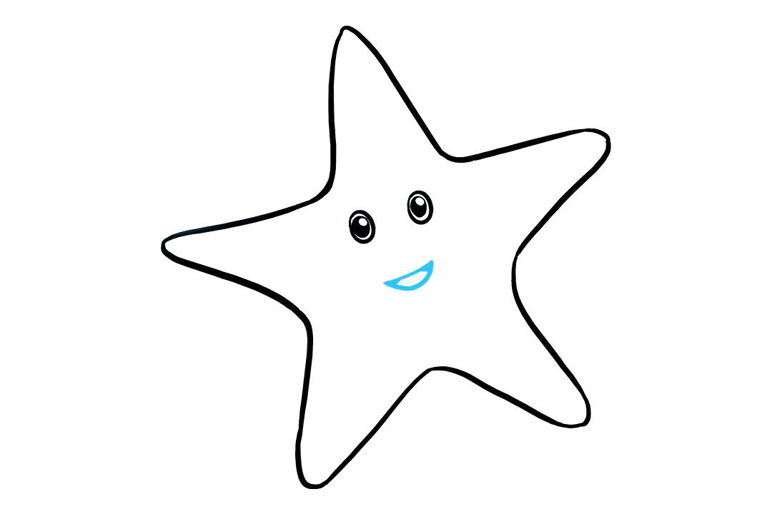 如何画可爱的海星简笔画