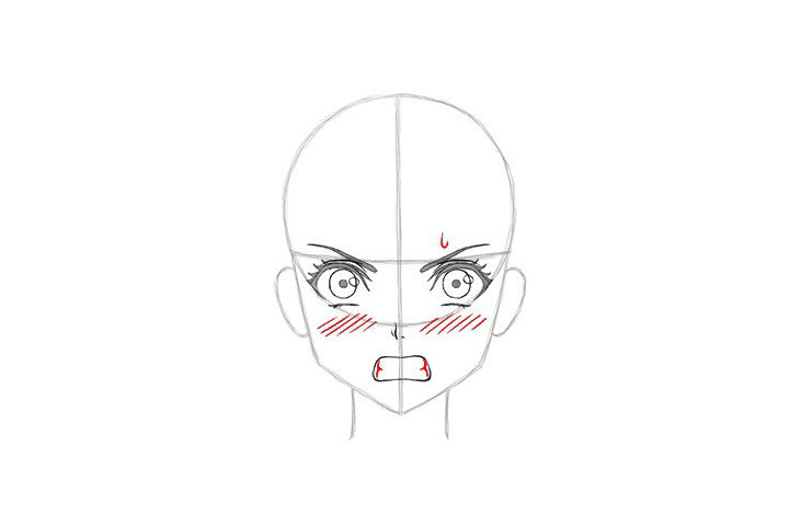 画短发女孩漫画-生气表情的画法