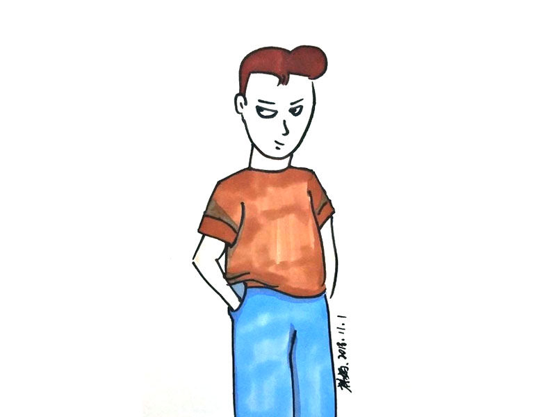 帅气的小男生简笔画