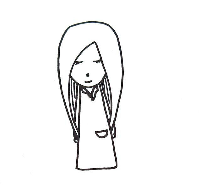 漂亮的小女孩简笔画