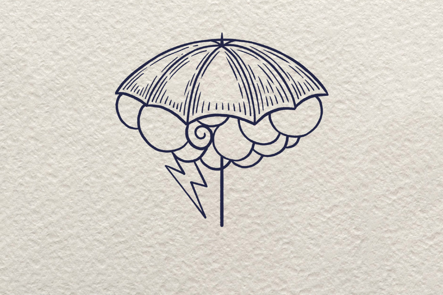 创意简笔画暴雨画法步骤