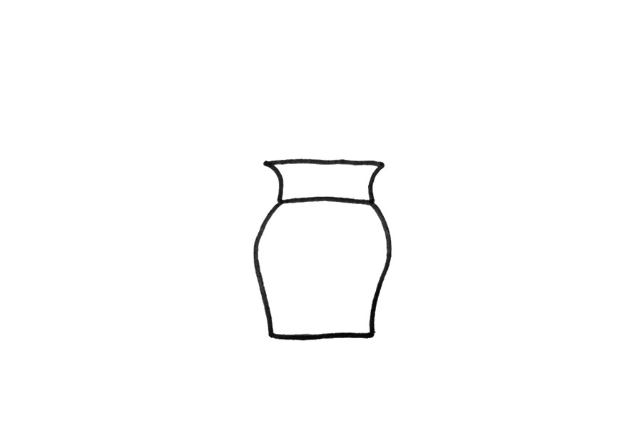 花瓶插花怎么画
