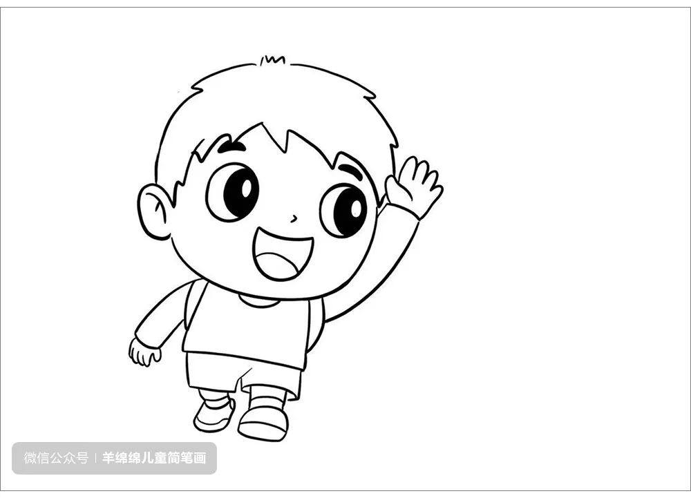 过马路的小朋友简笔画 交通安全主题绘画教程