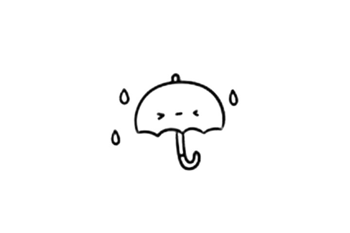 可爱雨伞简笔画画法步骤