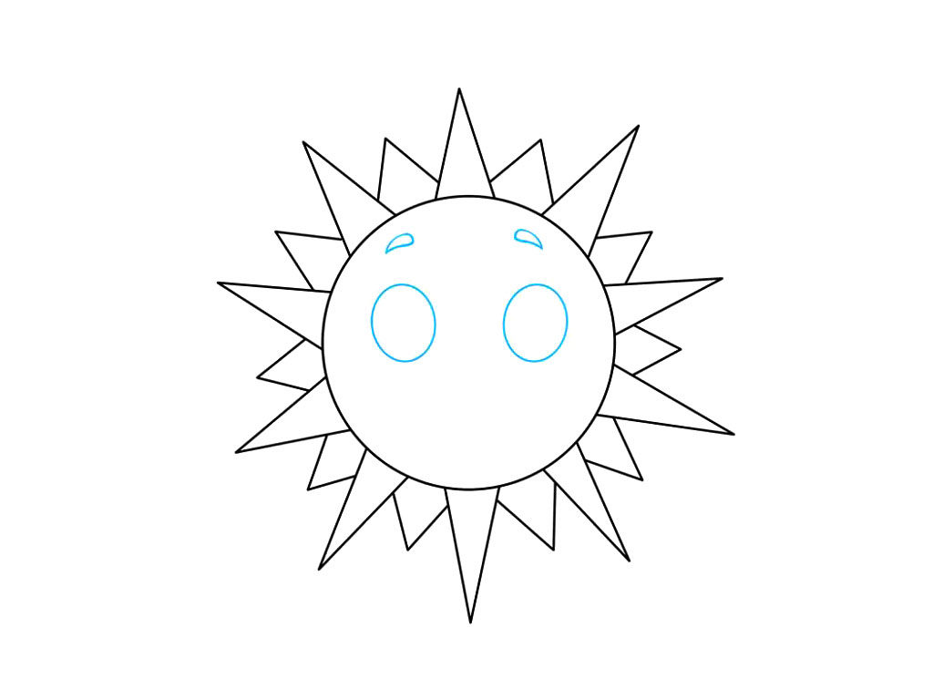 卡通太阳简笔画画法步骤
