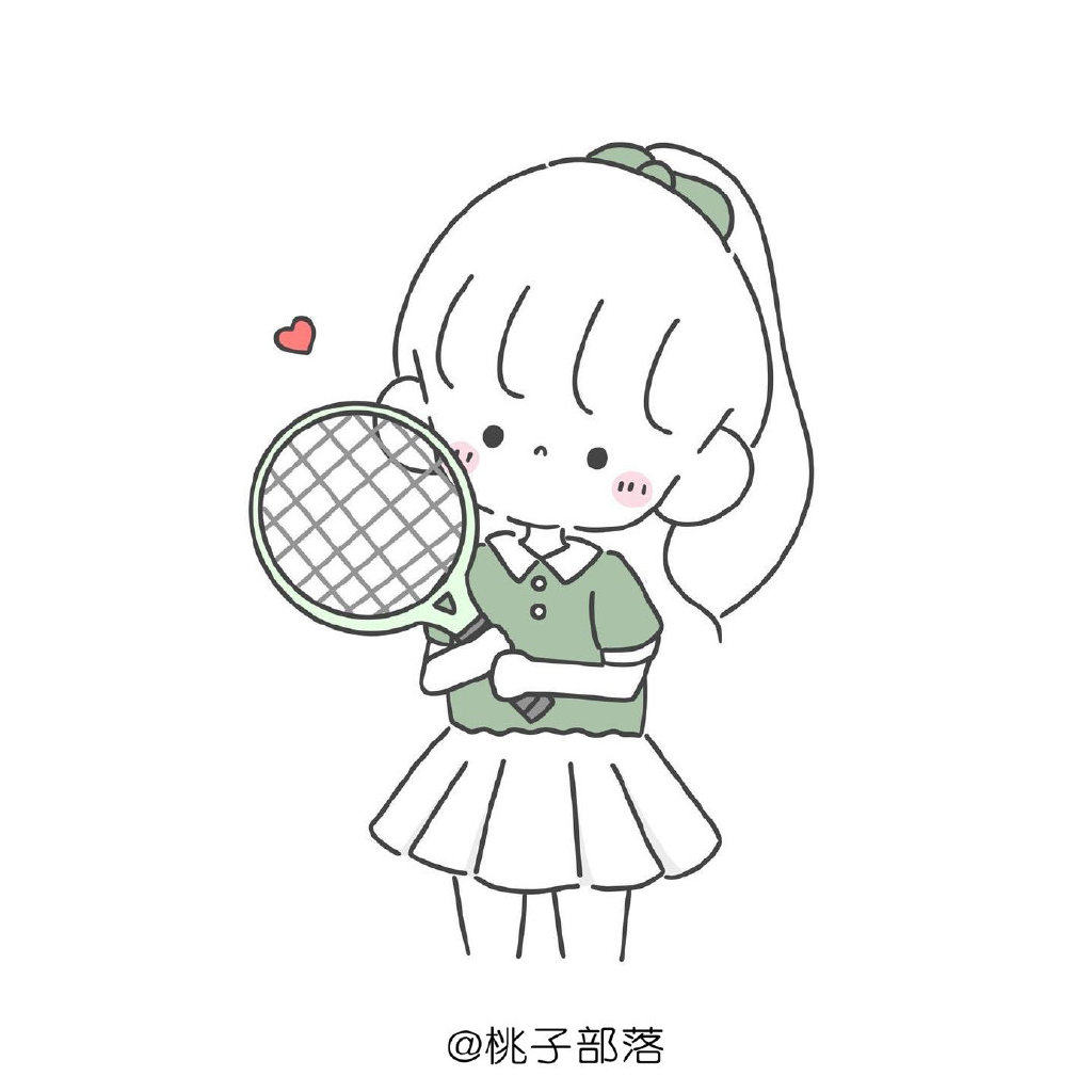 分享一组来自chama的简笔画，小姐姐的头发是不是太好画了
