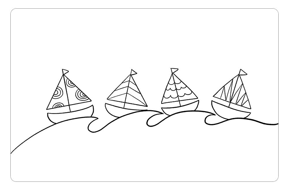 五彩的帆船简笔画