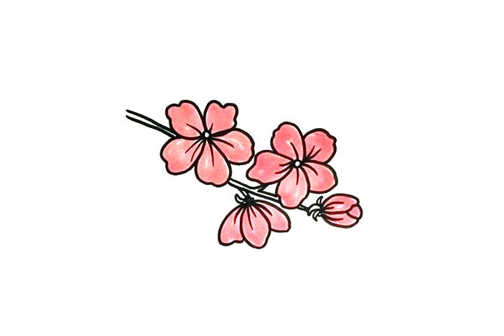 漂亮的桃花简笔画步骤