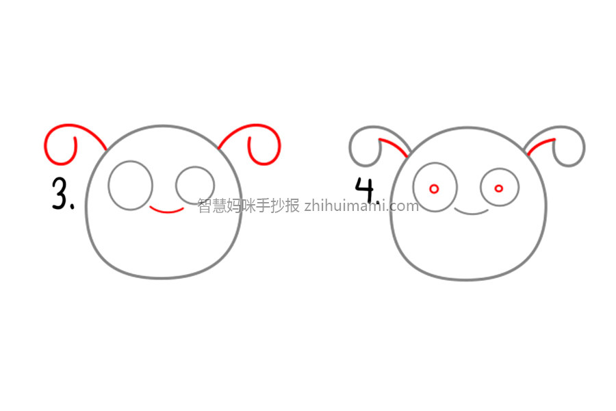如何画一个可爱的卡通怪物