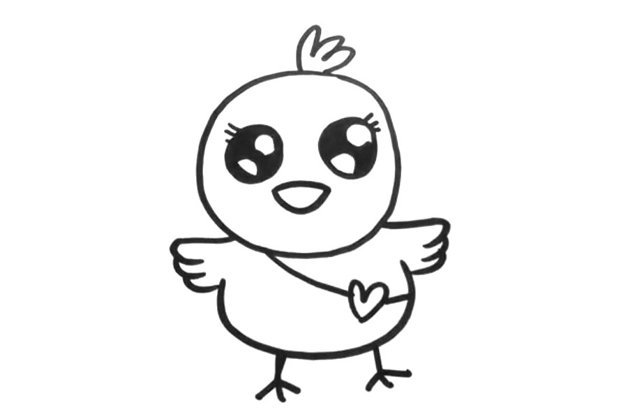 可爱的小鸡简笔画画法