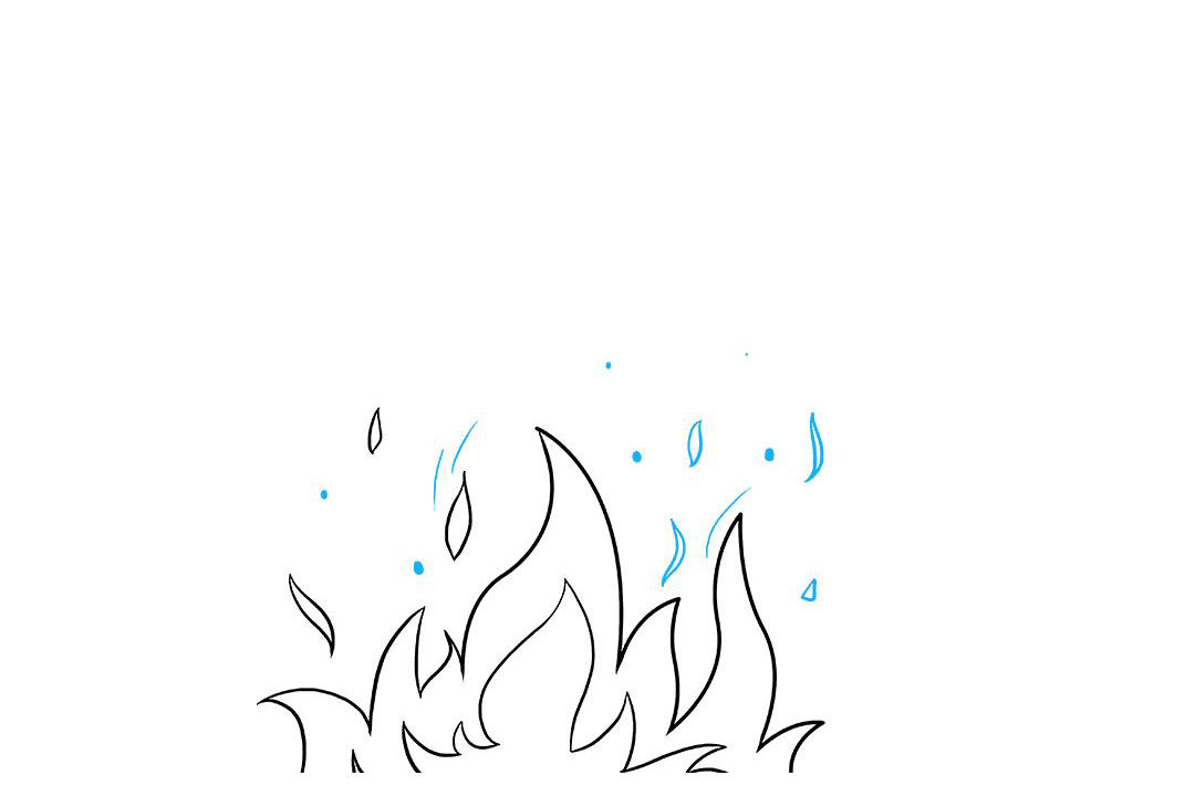 消防安全绘画-火焰和烟雾