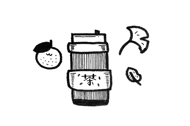 秋天的第一杯奶茶简笔画图片
