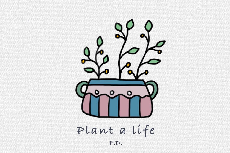一组可爱的小盆栽简笔画图片