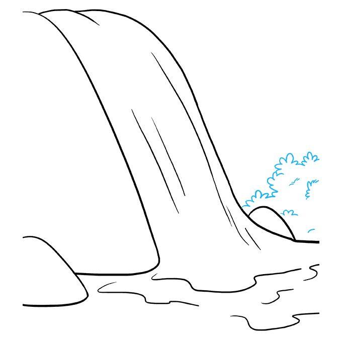 如何画瀑布简笔画