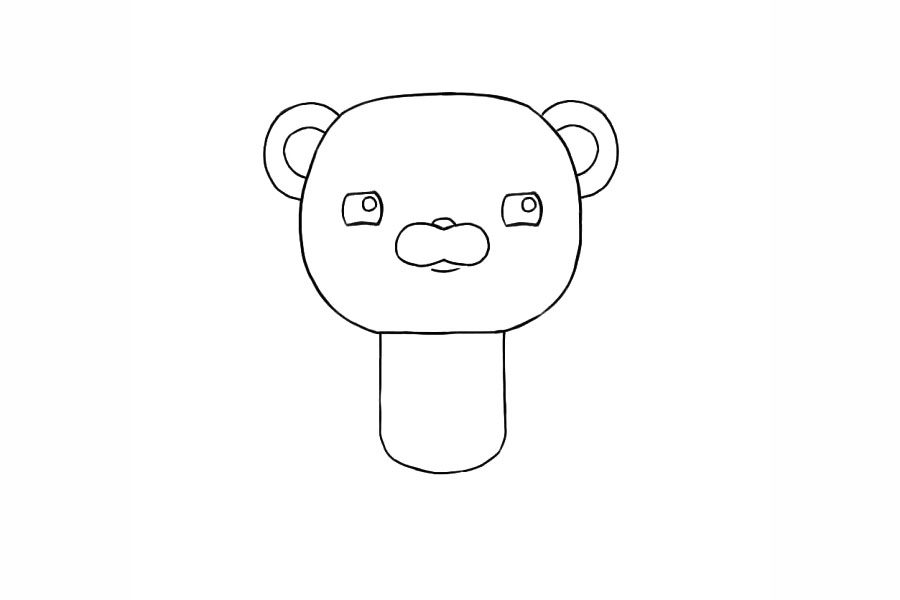 海底小纵队 北极熊巴克队长简笔画画法