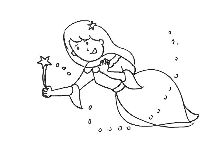 拿着魔法棒的树精灵简笔画